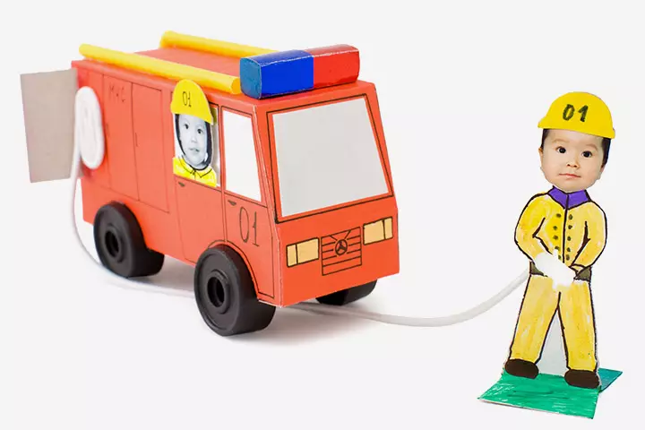 Fire engine craft, transportation craft for kids
