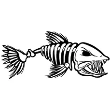 Fish-skeleton coloring page