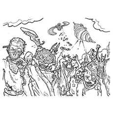 Gang Of Zombies coloring page