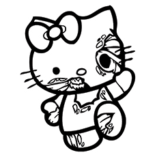 Hello Kitty Zombie coloring page