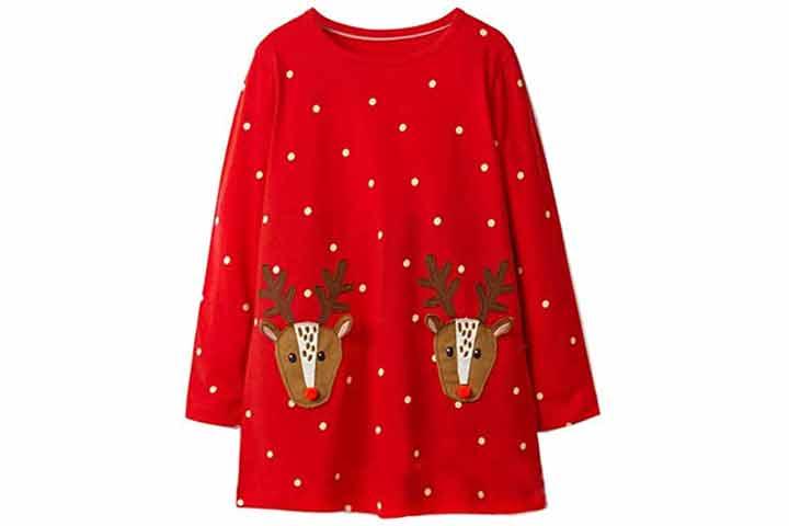 Hileelang Toddler Girl Christmas Outfit Dress