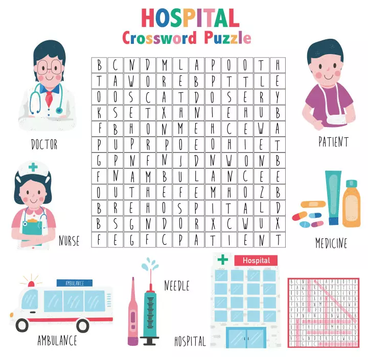 Hospital crossword puzzles for kids