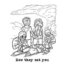 How They Eat You zombie coloring page