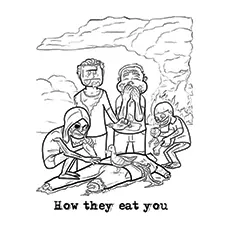How They Eat You zombie coloring page