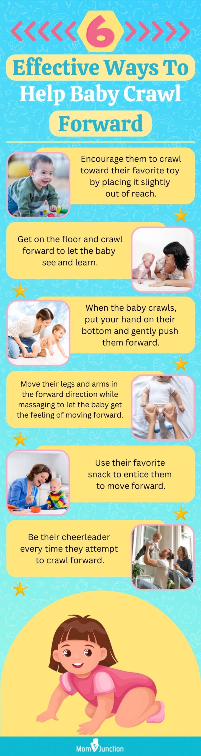 how to help the baby crawl forward (infographic)