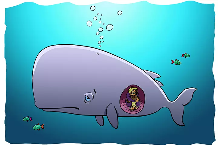 Jonah in the fish belly from Bible stories for children