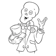 Magician skull coloring page