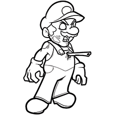 Mario As Zombie coloring page