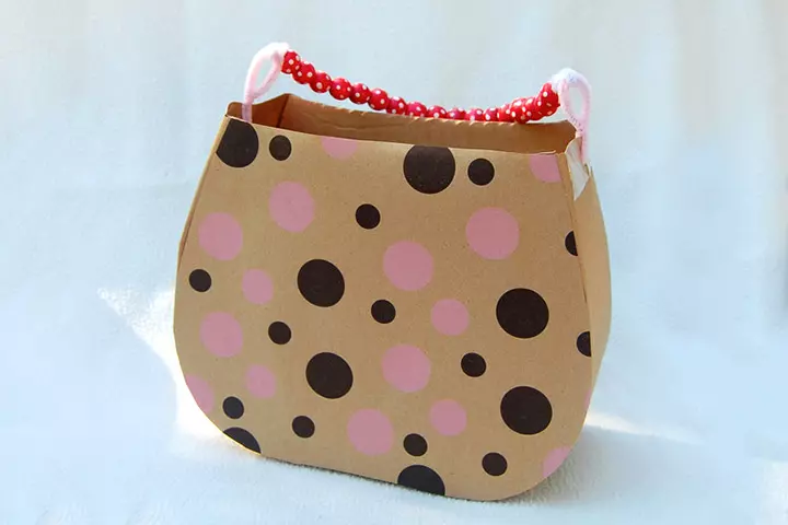 Old granny handbag cardboard box crafts for kids