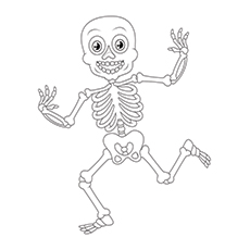 Running-skeleton coloring page