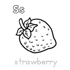 S is for strawberry coloring page