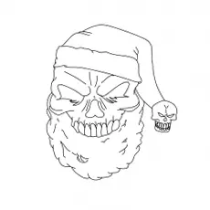 Santa skull coloring page