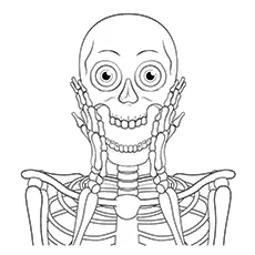 Scary-skeleton coloring page