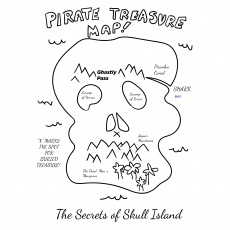 Skull island map coloring page