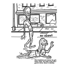 Slow Zombies coloring page