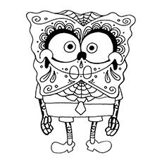 SpongeBob skull coloring page