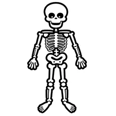 Standing-skeleton coloring page