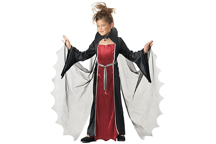Vampire girl dress with wings costumes for kids