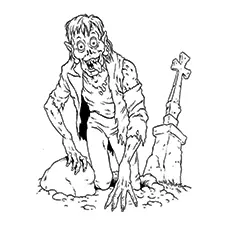 Zombie Near Grave coloring page_image