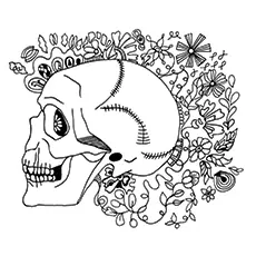 Skull-tattoo, Skeleton coloring page