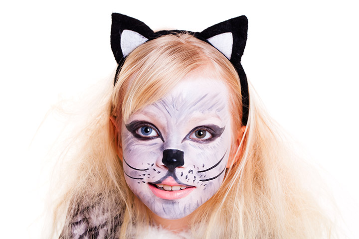 Cat face painting idea for kids