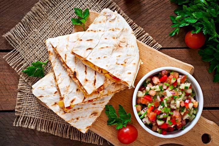 Chicken quesadillas, healthy snacks for teenagers