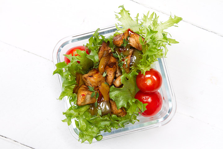 Chicken salad box, high protein snack for kids