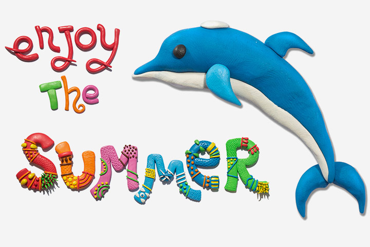 Dolphin clay crafts for preschoolers