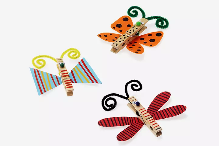 Cloth clips butterfly crafts for preschoolers
