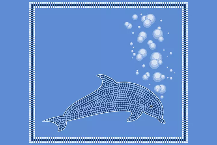 Dolphin dot painting crafts for preschoolers