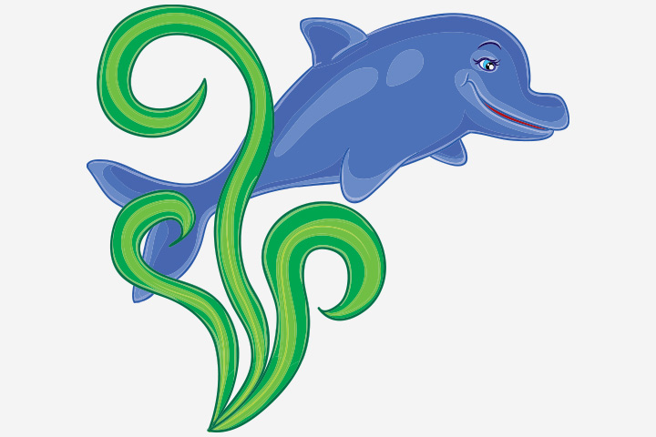 Dolphin paint craft for preschoolers