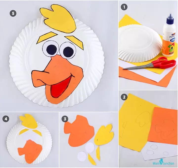 Duck paper animal crafts for kids