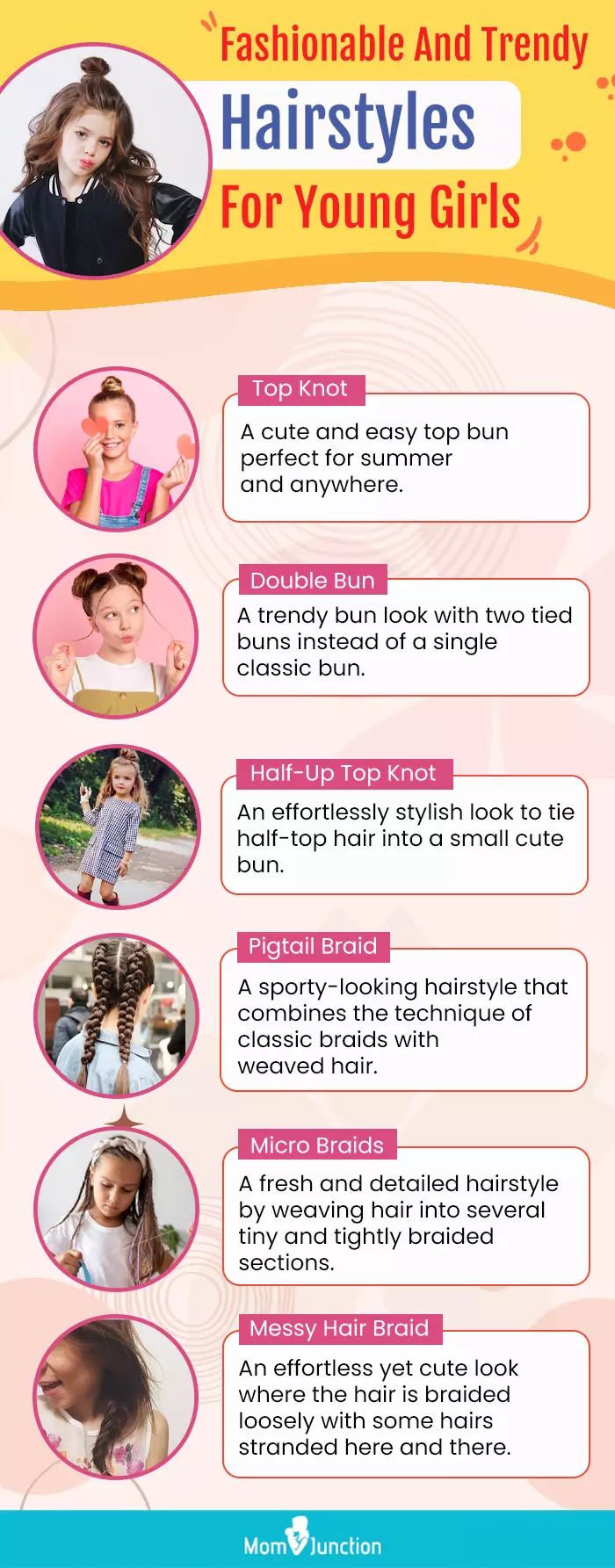 fashionable and trendy hairstyles for young girls (infographic)