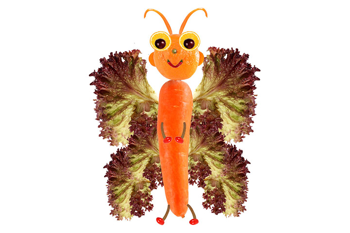 Fruit and vegetable butterfly
