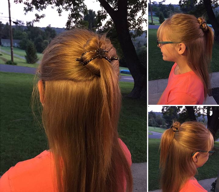 Half-up twist hairstyle for little girls