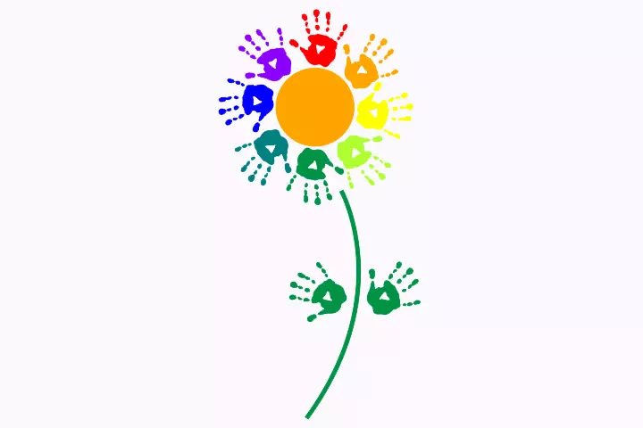 Flower handprint craft for kids