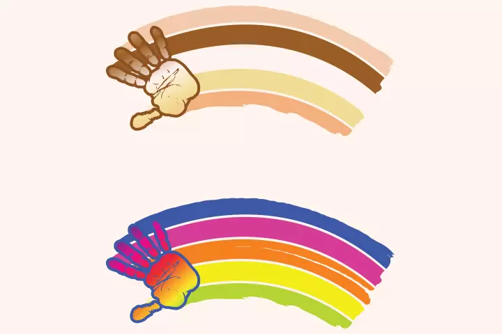 Rainbow handprint craft for kids