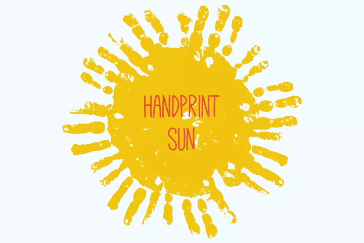 Sun handprint craft for kids