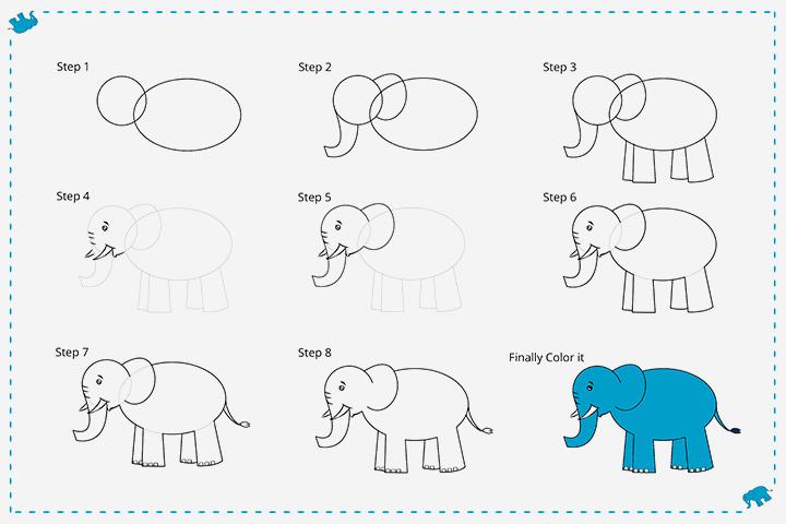 Easy How to Draw an Elephant for Kids Tutorial Video