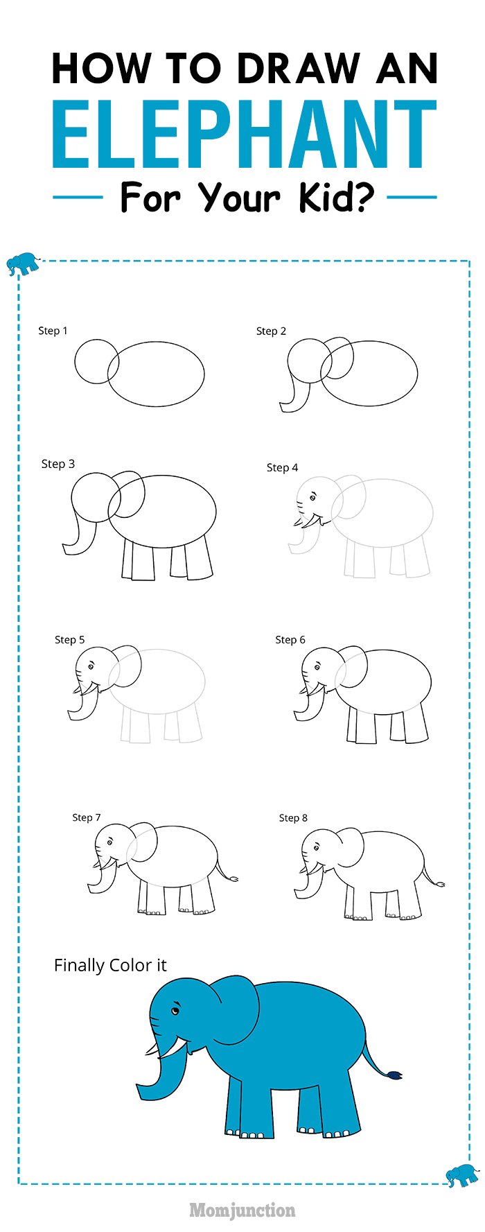 How To Draw An Elephant For Kids In Easy Steps?