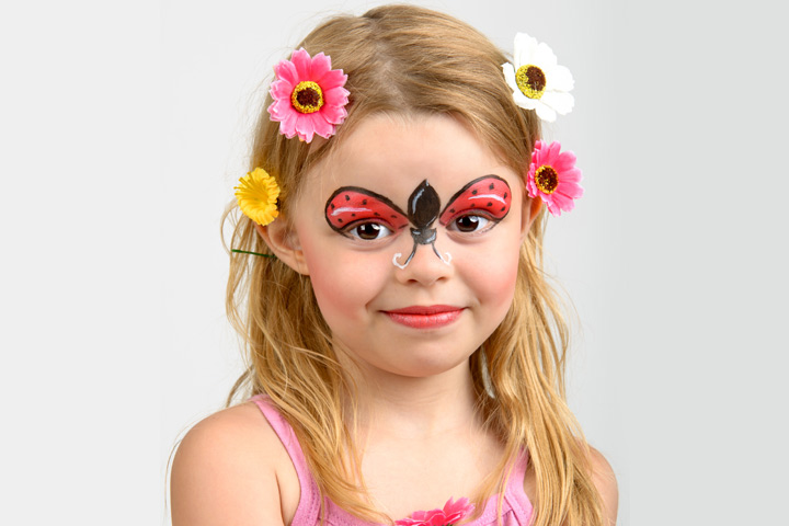 Ladybird face painting idea for kids
