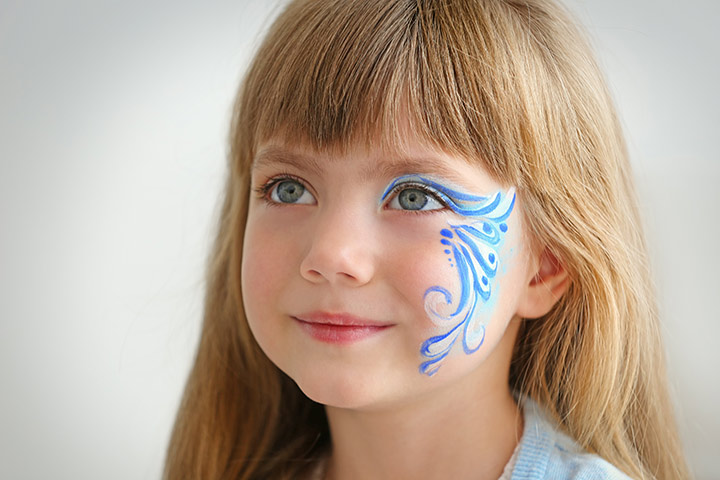 Mermaid face painting idea for kids