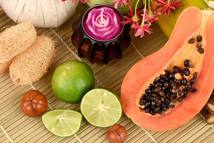 Homemade papaya face mask for kids