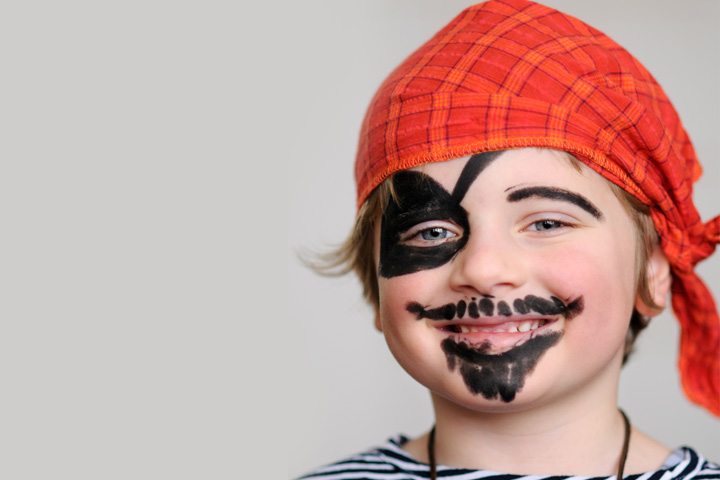 Pirate face painting idea for kids