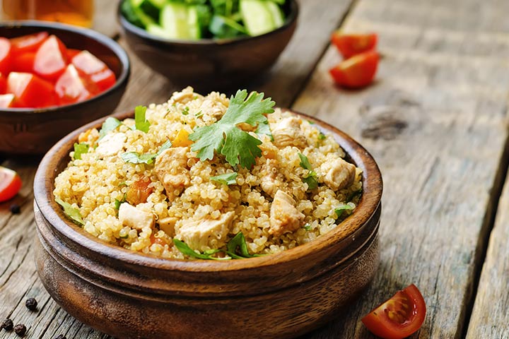 Quinoa Pilaf with pine nuts and cauliflower recipe for breastfeeding moms