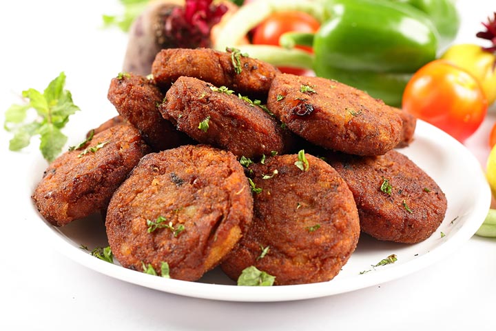 Soya, chickpeas cutlets as high protein snacks for kids