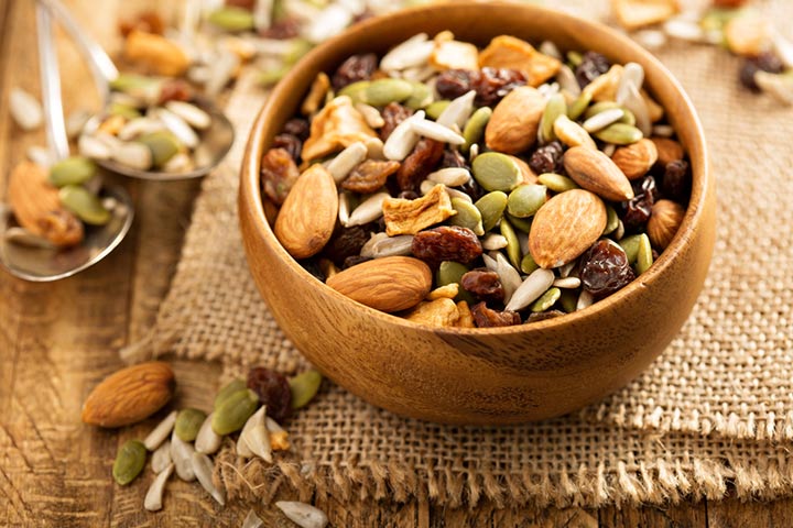 Spicy trail mix, high protein snack for kids