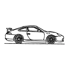 The Porsche GT3 muscle Car coloring page
