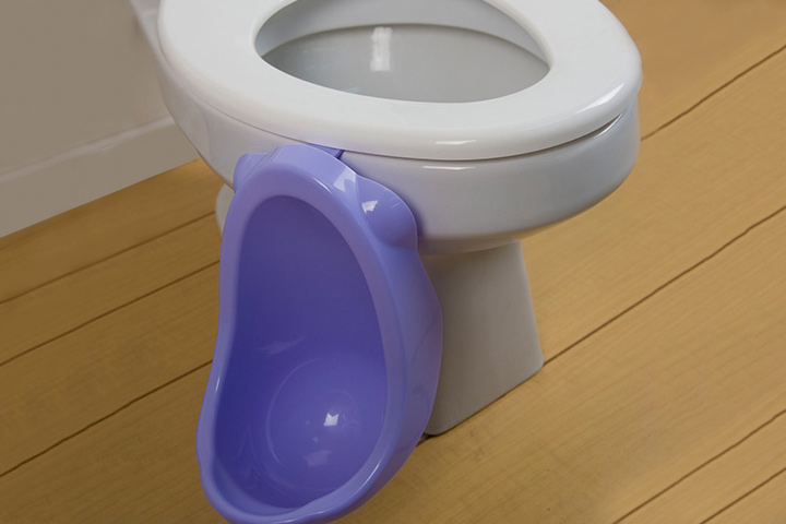 This baby urinal is a great idea for the reluctant potty trainees.