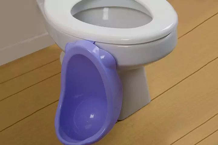 This baby urinal is a great idea for the reluctant potty trainees.